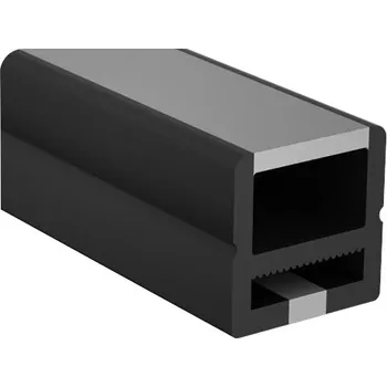 LED osvětlení Silikonová Trubice Plochá P1616 ČERNÁ Flex LED Hadice Silikon pro COB pásky 10mm