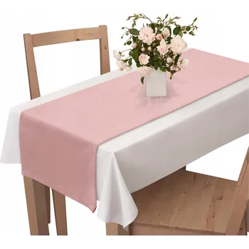 ubrus UBRUS BĚHOUN NA STŮL 40X140 VELUROVÝ PUDROVÁ RŮŽOVÁ