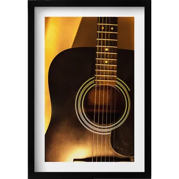 Obraz Závěsný obraz na zeď dekorace do bytu Černá kytara hudební nástroj 40x60 cm