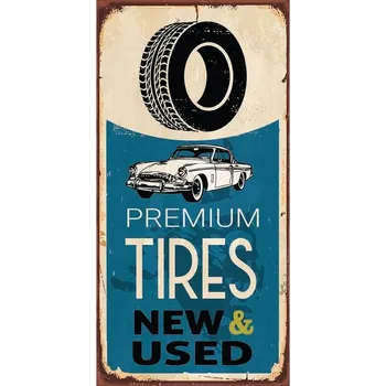 Obraz Cedule Premium Tires New Used