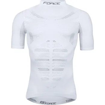 cyklistický dres FORCE Funkční triko FORCE WIND krátký rukáv, bílé - XS - S