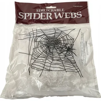 Party dekorace Dekorativní pavučina s pavouky na Halloween Párty, BÍLÁ DEKORACE