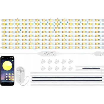 LED osvětlení LED pásek 4m stmívatelný s aplikací pro telefon, teplá a studená bílá