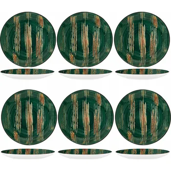 Talíř Dezertní talíř mělký porcelánový zelený Wilmax kulatý 18 cm