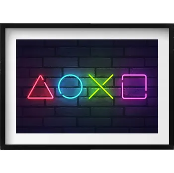 Obraz Obraz nástěnná dekorace Symboly hráče - znaky na ovladači konzole 70x50 cm