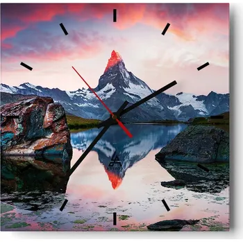 Hodiny Velké nástěnné hodiny 40x40 Krajina Skleněné hodiny Tiché