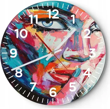 Hodiny Kuchyňské nástěnné hodiny 30x30 Žena Moderní skleněné hodiny do obýváku Tiché