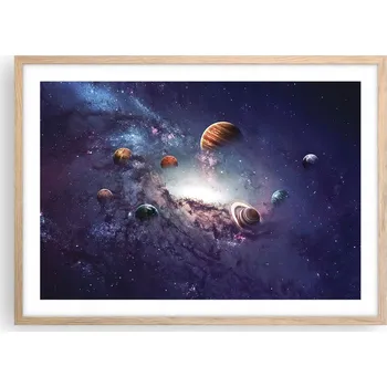 Obraz Plakát v rámu světlý dub do obýváku ložnice 70x50 kosmos moderní obraz