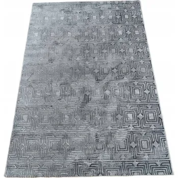 Koberec Moderní plyšový Koberec 140x200 cm s krátkým, měkkým vlasem, šedá barva