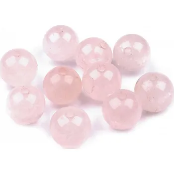 Korálek Růženín, minerální korálky Ø10 mm Varianta: růženín, Balení: 38 ks