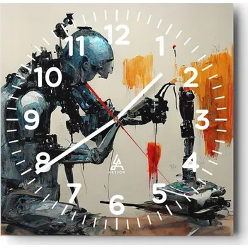 Hodiny Nástěnné hodiny do obýváku 40x40 Umělecké Tiché Hodiny na skle Bez hlučný