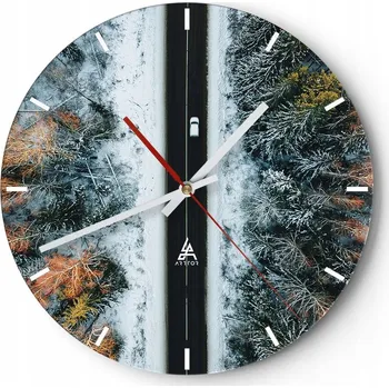 Hodiny Nástěnné hodiny do kuchyně 30x30 Krajina Skleněné hodiny do obýváku Tiché