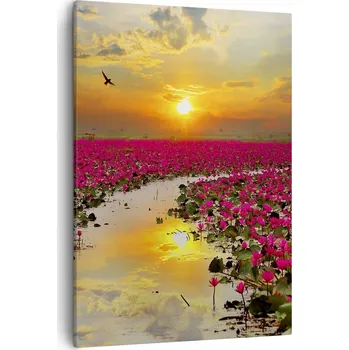 Obraz Obraz na plátně do obýváku ložnice 50x70 květ lotosu obrazy na zeď