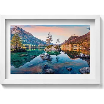 Obraz Dekorativní obraz v rámu do obýváku Krásná horská krajina jezera 30x20 cm