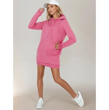 Dámské oblečení Dámská růžová dlouhá oversize mikina / šaty TIMMY EY2560 Velikost: M