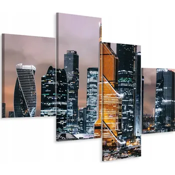 Obraz Obraz Čtyřdílný MOSKVA Noční Pohled 3D Efekt 80x50