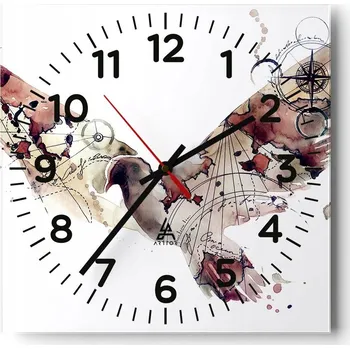 Hodiny Kuchyňské nástěnné hodiny 30x30 Ptáci Skleněné hodiny do obýváku Moderní Tiché