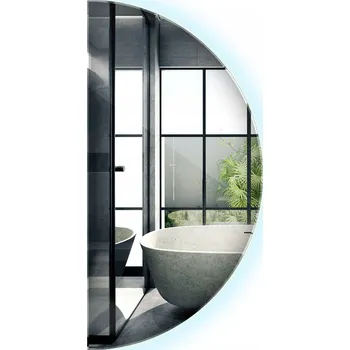 Zrcadlo Elegantní LED Zrcadlo Premium Bez Rámu Broušené Půlkruhové Seříznutá Strana 4mm