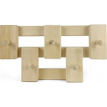 Věšák Nástěnný věšák z lipového dřeva 5 háčků