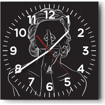 Hodiny Nástěnné hodiny do obýváku 40x40 Žena Bezhluké hodiny na skle Tiché