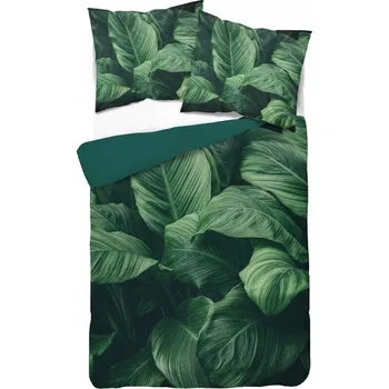 Povlečení ZELENÉ POVLEČENÍ LISTY DŽUNGLE PŘÍRODA POVLEČENÍ 3D OBROVSKÉ LISTY 160x200