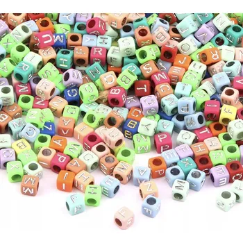 Dětské navlékací korálky SADA KORÁLKŮ NA VÝROBU NÁRAMKŮ A BIŽUTERIE, PÍSMENKA DÁREK