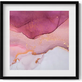 Obraz Nástěnný obraz v černém rámu dekorace interiéru Růžová Abstrakce 50x50 cm