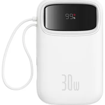 Powerbanka Power banka Baseus Qpow2 10000mAh 30W bílá s USB-C kabelem