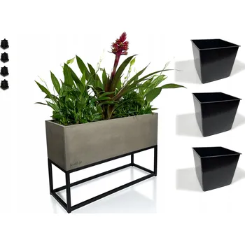 Obraz Držák Na Květináč loft FIORINO šedý kovový 62x22x40