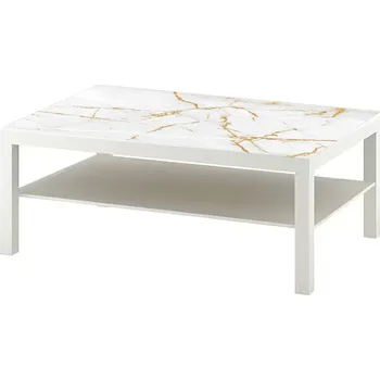 Konferenční stolek Laminovaná samolepka na konferenční stolek IKEA 118x78cm GOLD MARBLE MARMUR (Zlatý mramor)
