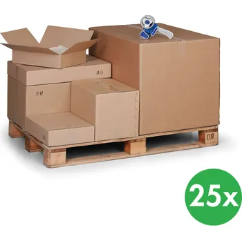 Obalový materiál Kartonová krabice s klopami, 200x200x200 mm, 3-vrstvá lepenka, balení 25 ks