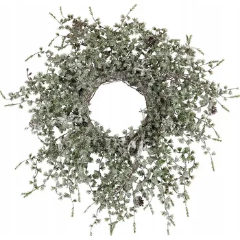 Věnec VÁNOČNÍ VĚNEC NA DVEŘE ZELENÝ BOROVICE VELKÝ 66cm dekorace na okno, stůl