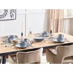 Sada 4 misek světle modrá kamenina kaolinová reaktivní glazura ruční výroba kuchyně jídelna Beliani