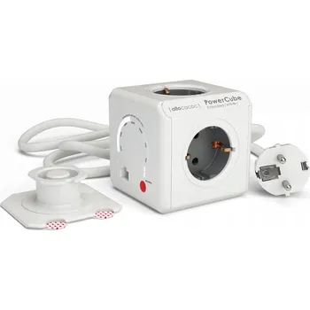 Napájecí kabel Prodlužovací Kabel přívod s lištou Allocacoc 1,5 m, 4 ks, bílý