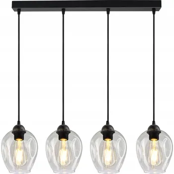 Závěsná Lampa Lustr Stropní Svítidlo 4 Stínidla Transparentní (Průhledná)