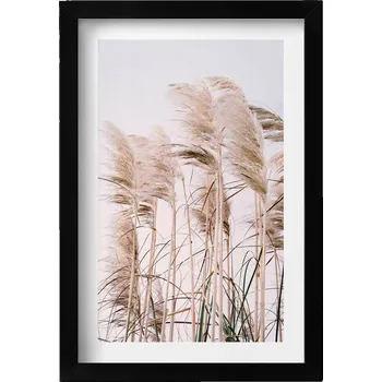 Obraz Stylový obraz v černém rámu Romantický pejzaż trav v stylu boho 20x30 cm