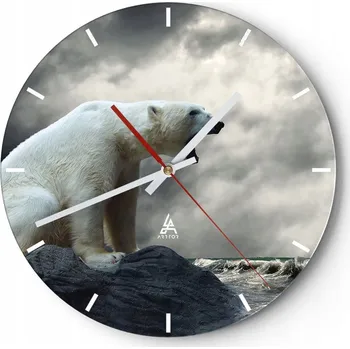 Hodiny Nástěnné hodiny do kuchyně 30x30 Zvířata Skleněné hodiny do obýváku Tiché