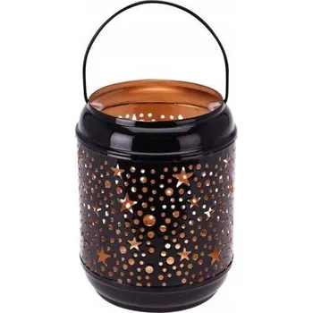 Svícen Lucerna svícen kovová černá 13 cm