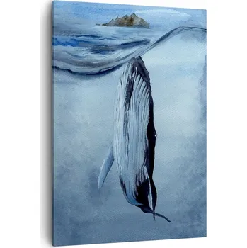 Obraz Obraz na plátně do obýváku nebo ložnice 50x70 velryba obrazy na zeď canvas