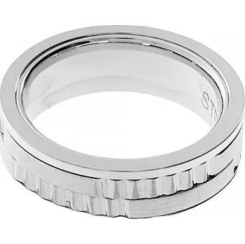 Souprava šperků MPM Snubní ocelový nerezový prsten 6544 (velikost 59) - stříbrné barvy