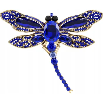 Brož Brož s vážkou PINETS , modrá, s kubickou zirkonií