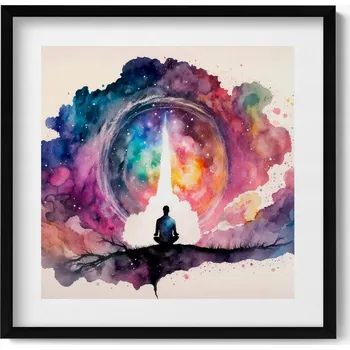 Obraz Dekorativní obraz v černém rámu do obýváku Meditace životní styl 50x50 cm