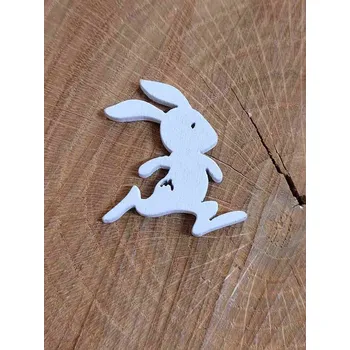 umělá květina Dřevěná dekorace zajíc běžící barva bílá