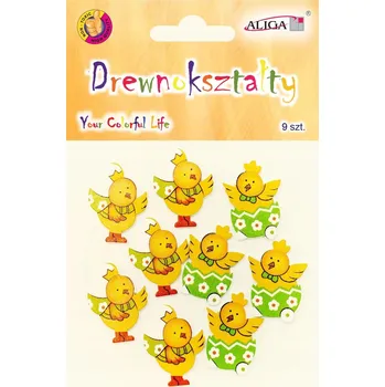 Obraz Barevná dřevěná kuřátka 9 ks Velikonoce