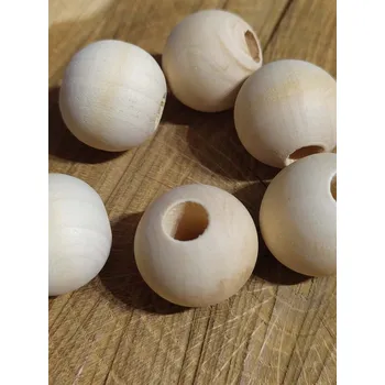 Korálek Dřevěné korálky nelakované Ø25 mm 5 ks