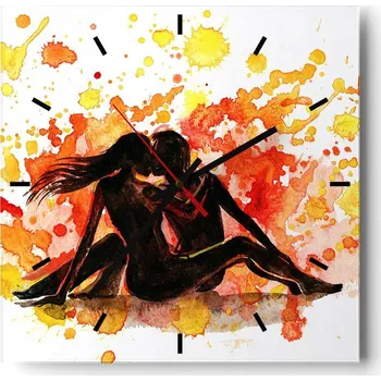 Hodiny Velké nástěnné hodiny na zeď 40x40 Lidé Skleněné hodiny Čtvercové Tiché