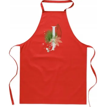 Kuchyňská zástěra KUCHYŇSKÁ ZÁSTĚRA červená S PÍSMENEM J jméno Jessica Joanna Jola Jan FA_415_cw