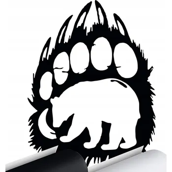 Samolepicí dekorace na vozidlo SAMOLEPKA na auto MEDVĚDÍ TLAPA Bear 11x15