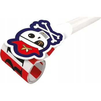 Party dekorace Rozkládací píšťalky Pirátská mapa Trubky 8 ks