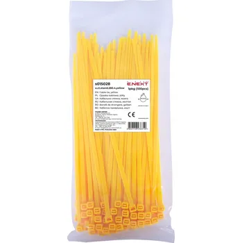 Stahovací páska Hadicová spona , žlutá, 4 mm x 280 mm (100 ks STAHOVACÍ PÁSKY